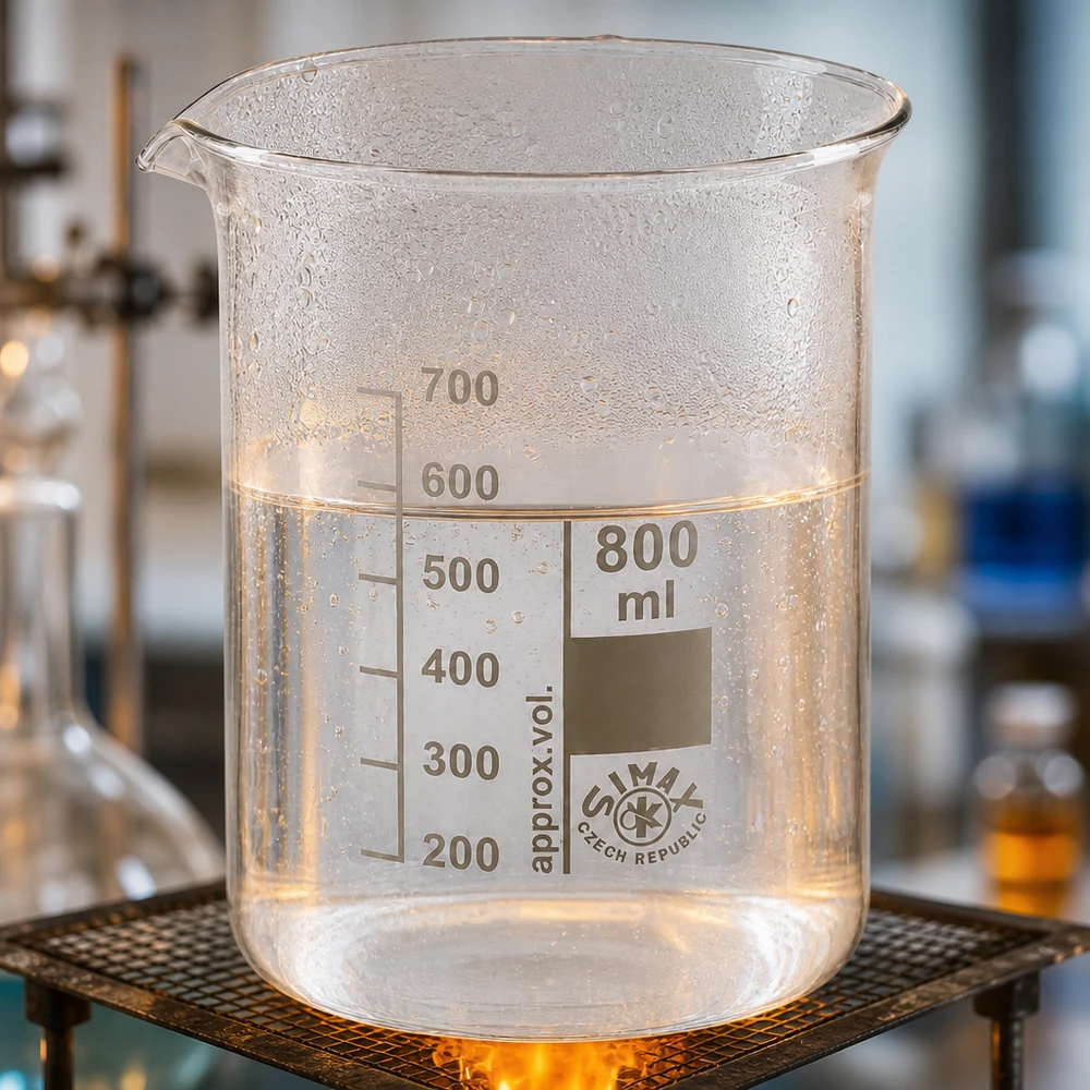 Bécher en verre borosilicaté résistant à la chaleur 800ml avec graduation et bec verseur pour un travail de laboratoire en toute sécurité