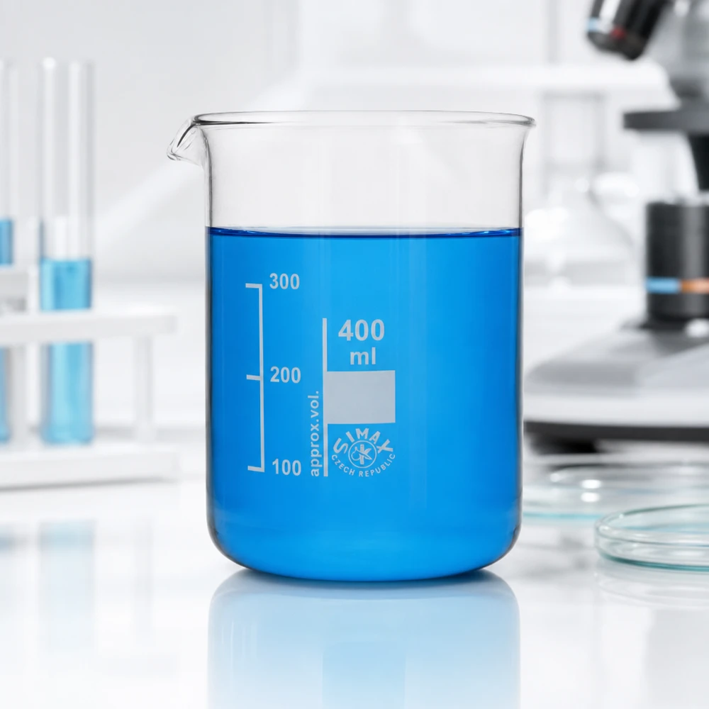 Bécher robuste en verre borosilicaté de 400 ml avec graduation claire pour les expériences chimiques