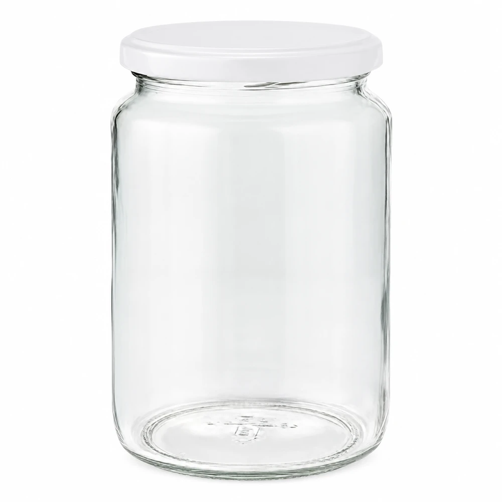795ml Verre rond avec couvercle BasicSeal blanc UNiTWIST Bocal rond de 795ml avec couvercle blanc BasicSeal UNiTWIST - bocal vide en verre clair pour la conservation