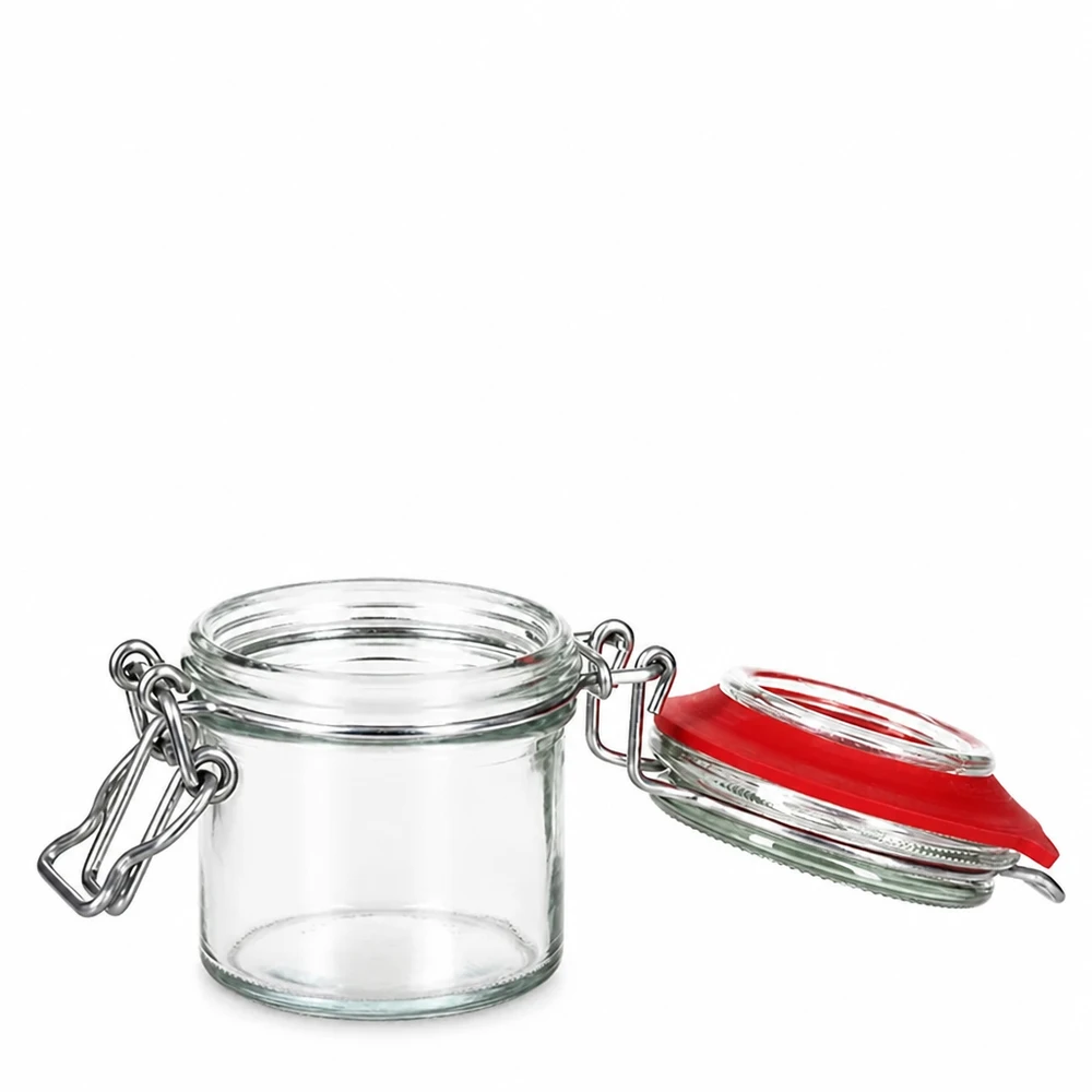 Bocal de conservation de 135 ml, type G, avec bouchon à clip UN.. Bocal de conservation de 135 ml, type G, avec bouchon à clip UN..