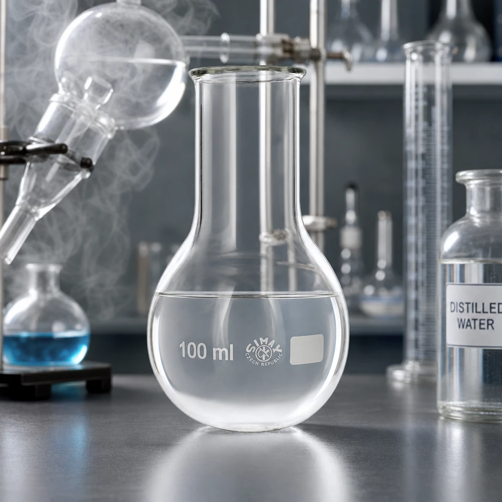 Ballon rond de 100 ml avec surface en verre lisse pour un nettoyage et une stérilisation optimaux