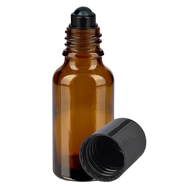 Flacon de déodorant en verre ambré 20 ml, déo à bille vide