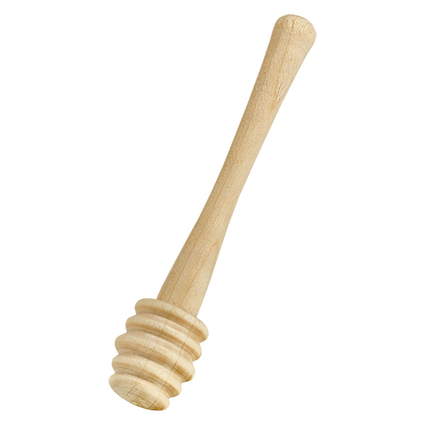 Pelle à miel en bois 10,5 cm Cuillère à miel robuste en bois d'érable, vue en diagonale, montre des veines de bois de haute qualité et une forme de poignée pratique.