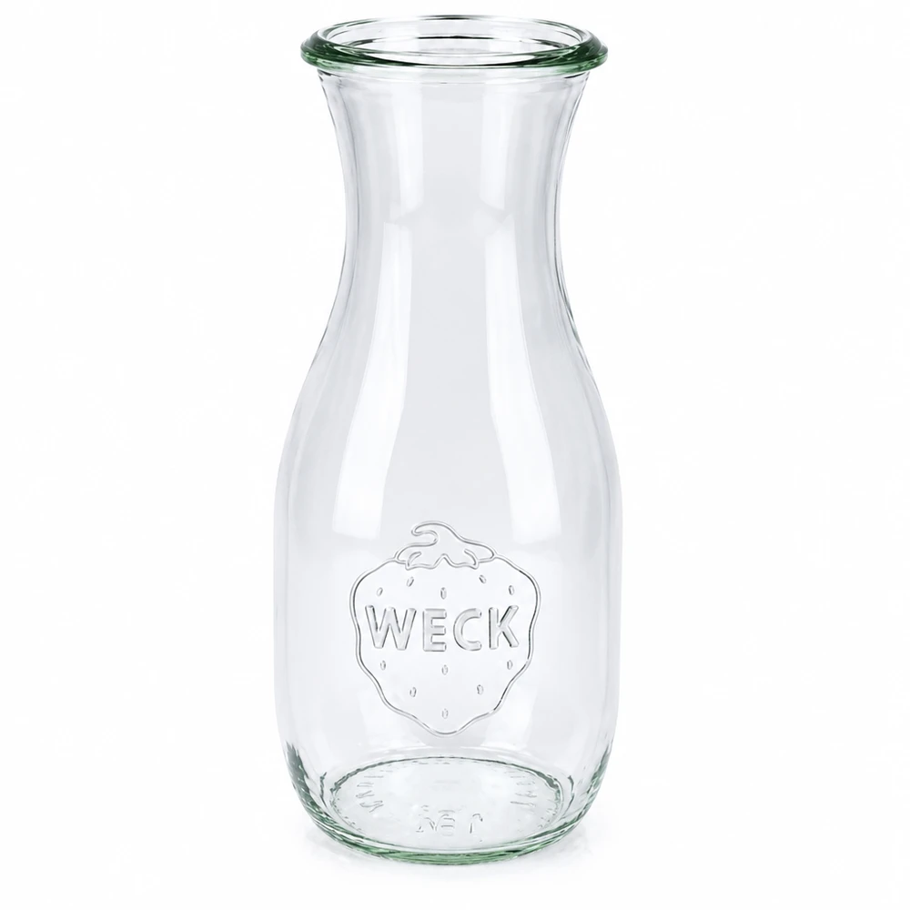 Bouteille à jus WECK RR60 de 530 ml 530ml WECK Bouteille de jus RR60 en verre avec couvercle et logo fraise gravé transparent