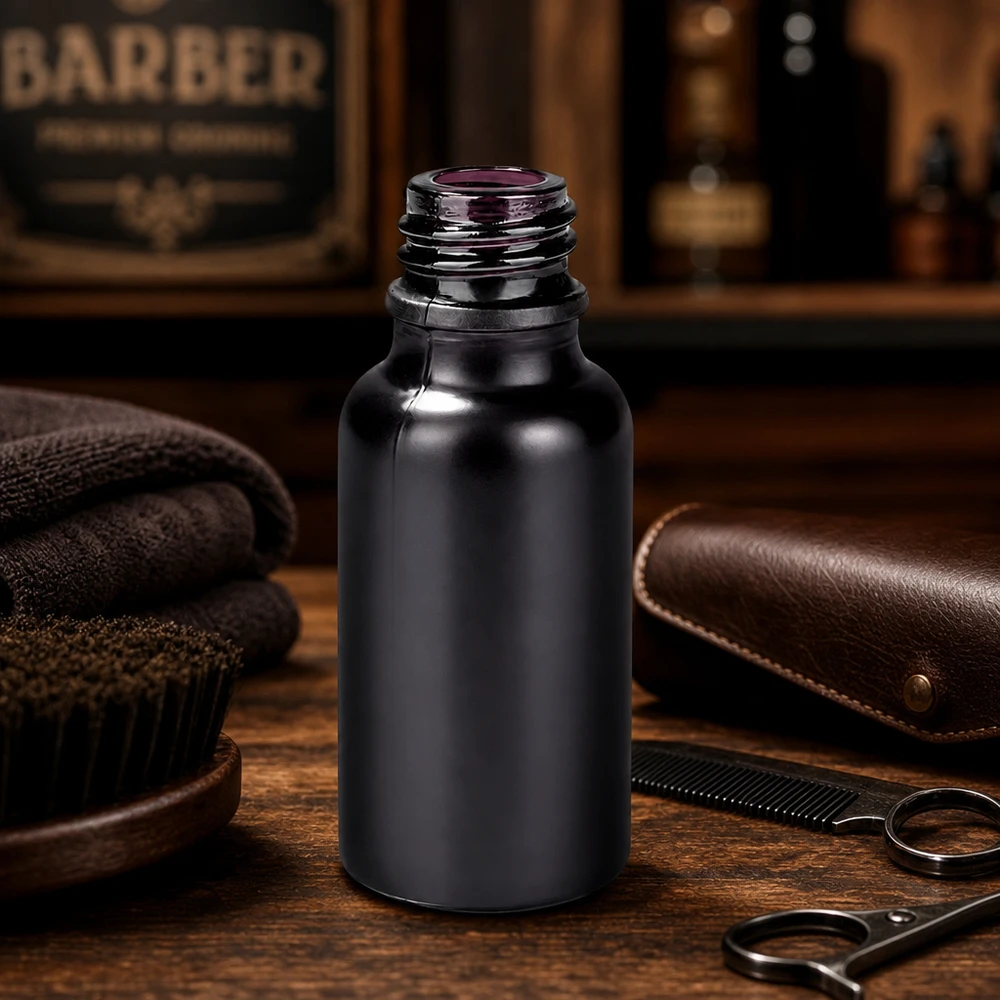 Flacon à pharmacie 20ml BlackLine UT18/20 UNiTWIST Bouteille de pharmacie professionnelle BlackLine de 20 ml pour huiles à barbe et produits de soin de qualité supérieure