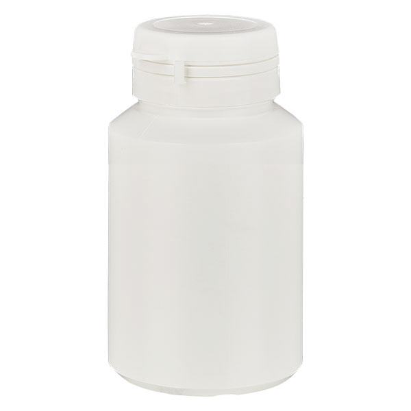 Boîte à comprimés blanche 60ml + Jaycap inviolable blanc Boîte à comprimés blanche 60ml + Jaycap inviolable blanc