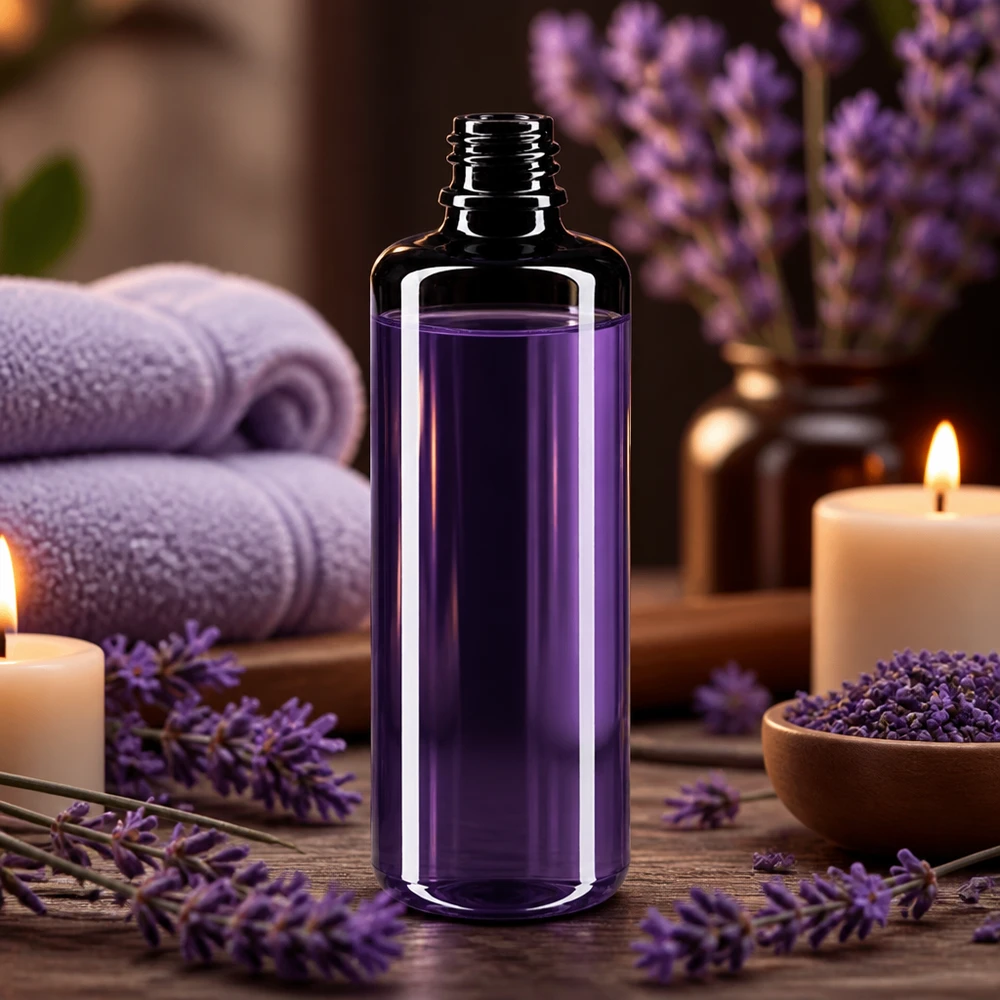 Flacon compte-gouttes Orion en verre violet de 50 ml avec une coloration foncée caractéristique pour une protection optimale contre la lumière