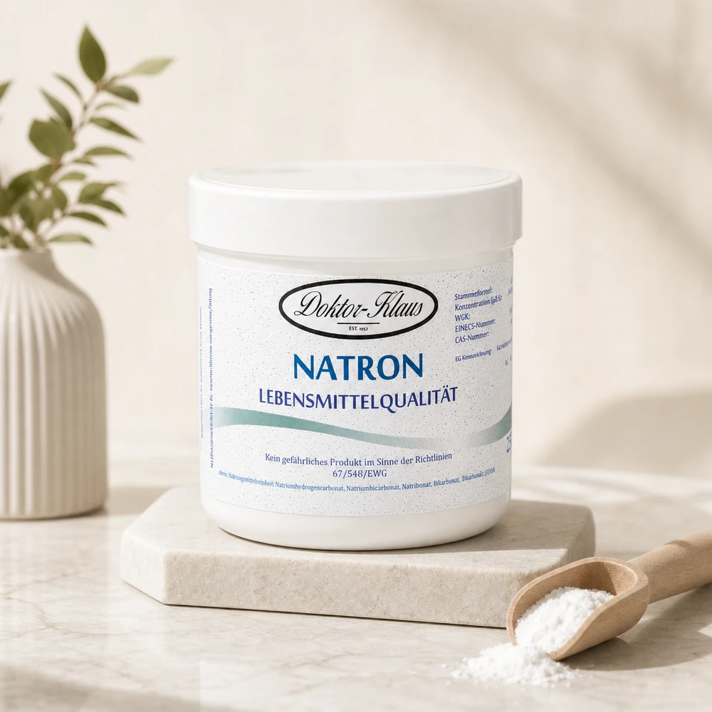 Bicarbonate de sodium Doktor Klaus 250g en poudre dans une boîte refermable pour un nettoyage écologique