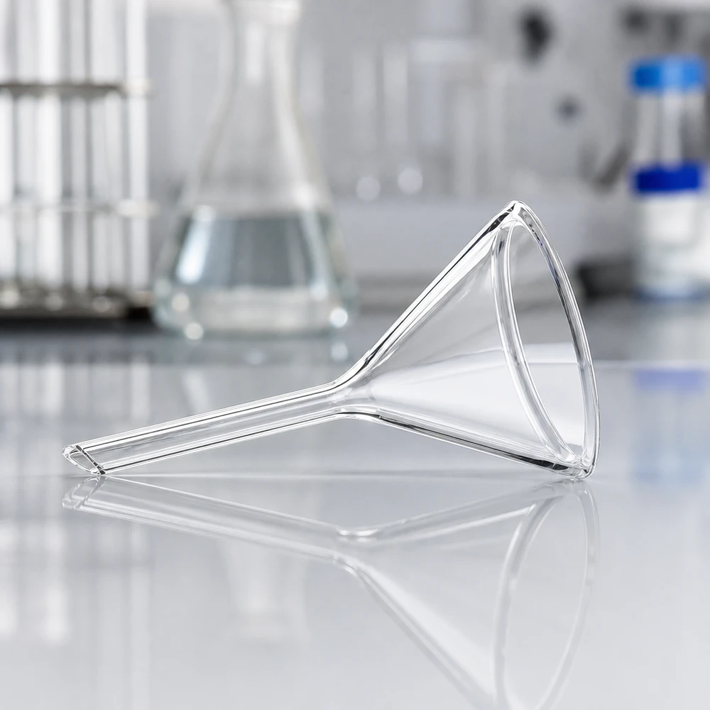 Entonnoir de laboratoire en verre sodo-calcique de 40 mm de diamètre pour un transvasement précis des liquides