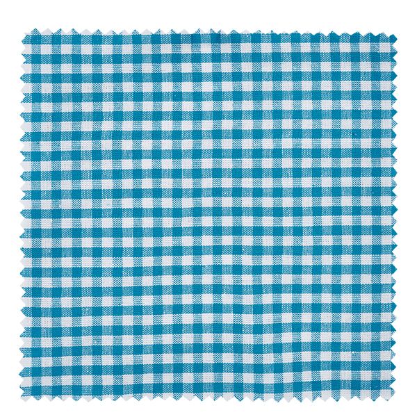 Tissu napperon pour décoratif turquoise à carreaux 15cm carré Eckiges Stoff Schmuckdeckchen in türkis-weißem Karomuster 15cm für Einmachgläser und Marmeladengläser
