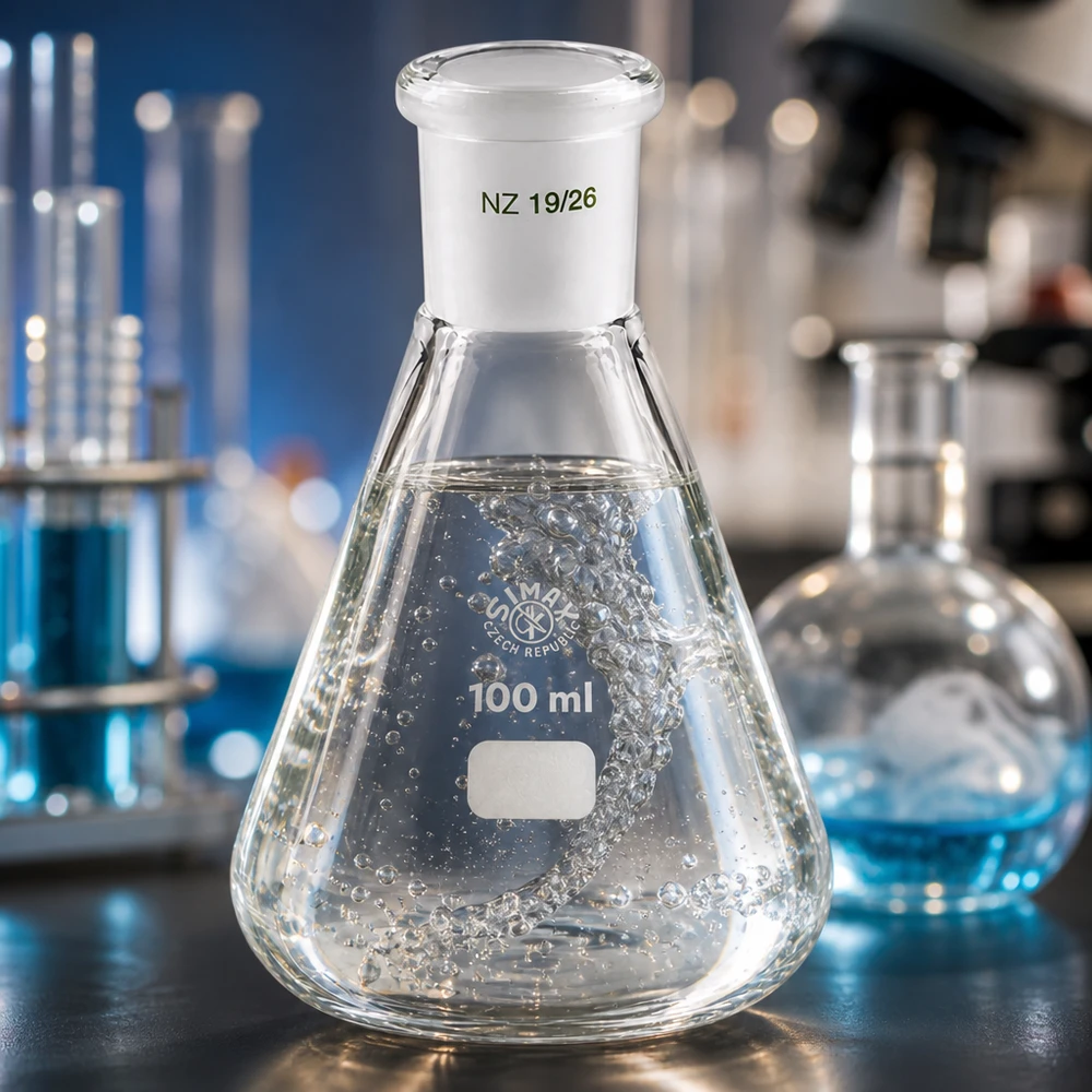 Erlenmeyer 100 ml col étroit, verre borosilicate à rodage normalisé 19/26