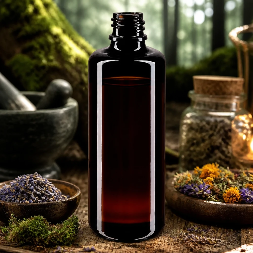 Flacon en verre violet 100 ml DIN18 (verre Miron) Flacon compte-gouttes en verre violet Orion 100ml de taille pratique pour les voyages et la maison