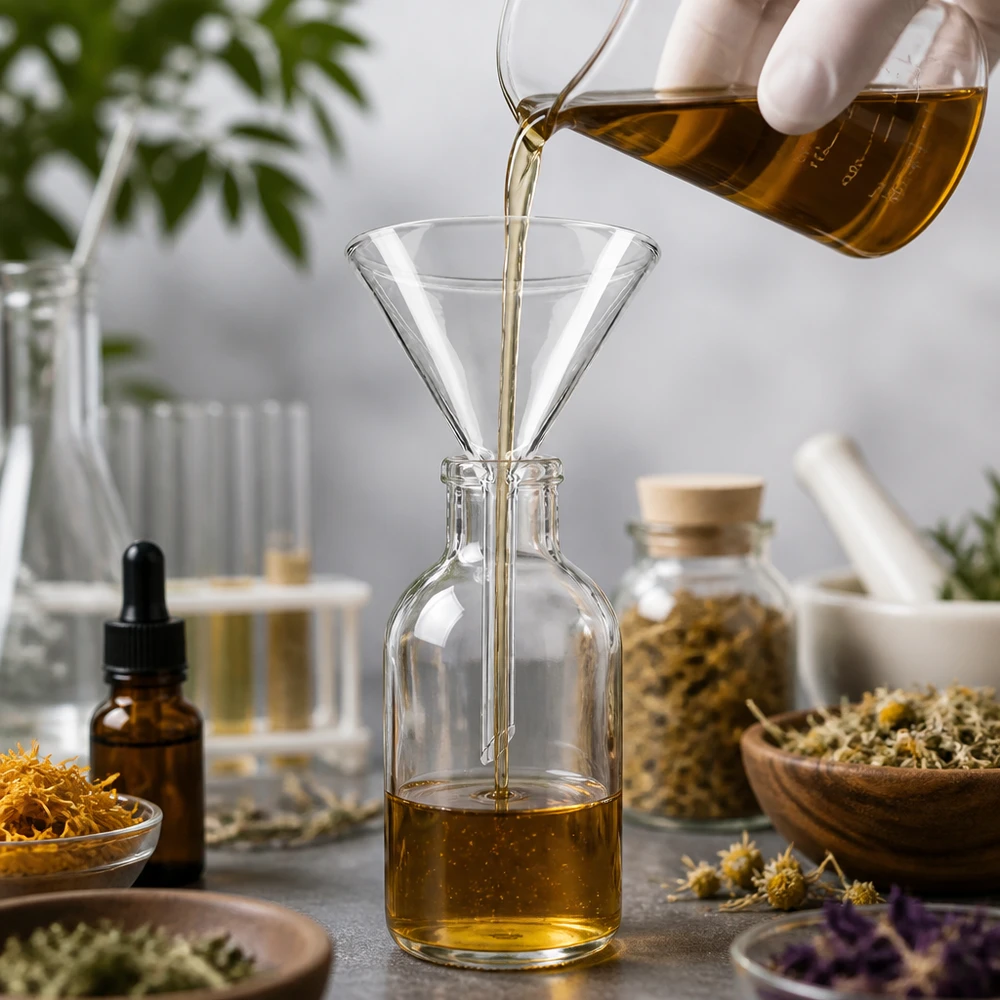 Entonnoir Ø 75mm - verre borosilicate 3.3 - angle 60° Entonnoir en verre borosilicaté résistant à la chaleur 75mm avec un angle de 60° pour les applications culinaires et l'aromathérapie