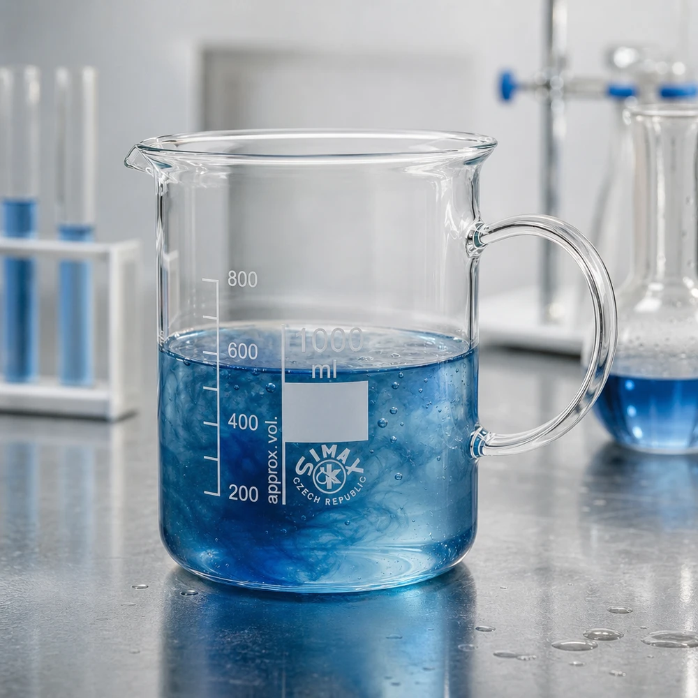 Verre à bécher Simax de 1 000 ml avec anse et graduation en millilitres, en verre borosilicaté de haute qualité