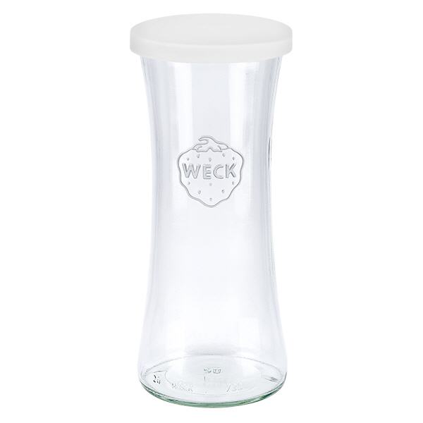 Pot à délicatesse de 700ml avec couvercle en silicone blanc Pot à délicatesse de 700ml avec couvercle en silicone blanc