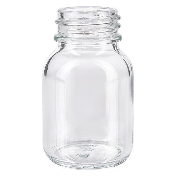 Bocal à col large en verre clair 50 ml, goulot DIN 32, sans couvercle Bocal à col large en verre clair 50 ml, goulot DIN 32, sans couvercle