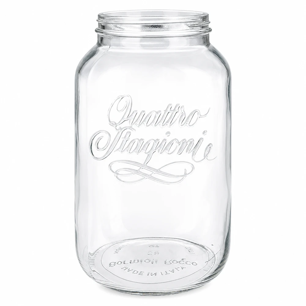 3800ml Verre rond "Quattro Stagioni" QS110mm 3800ml Quattro Stagioni bocal ménager avec filetage - grand bocal en verre transparent pour la cuisine et les réserves