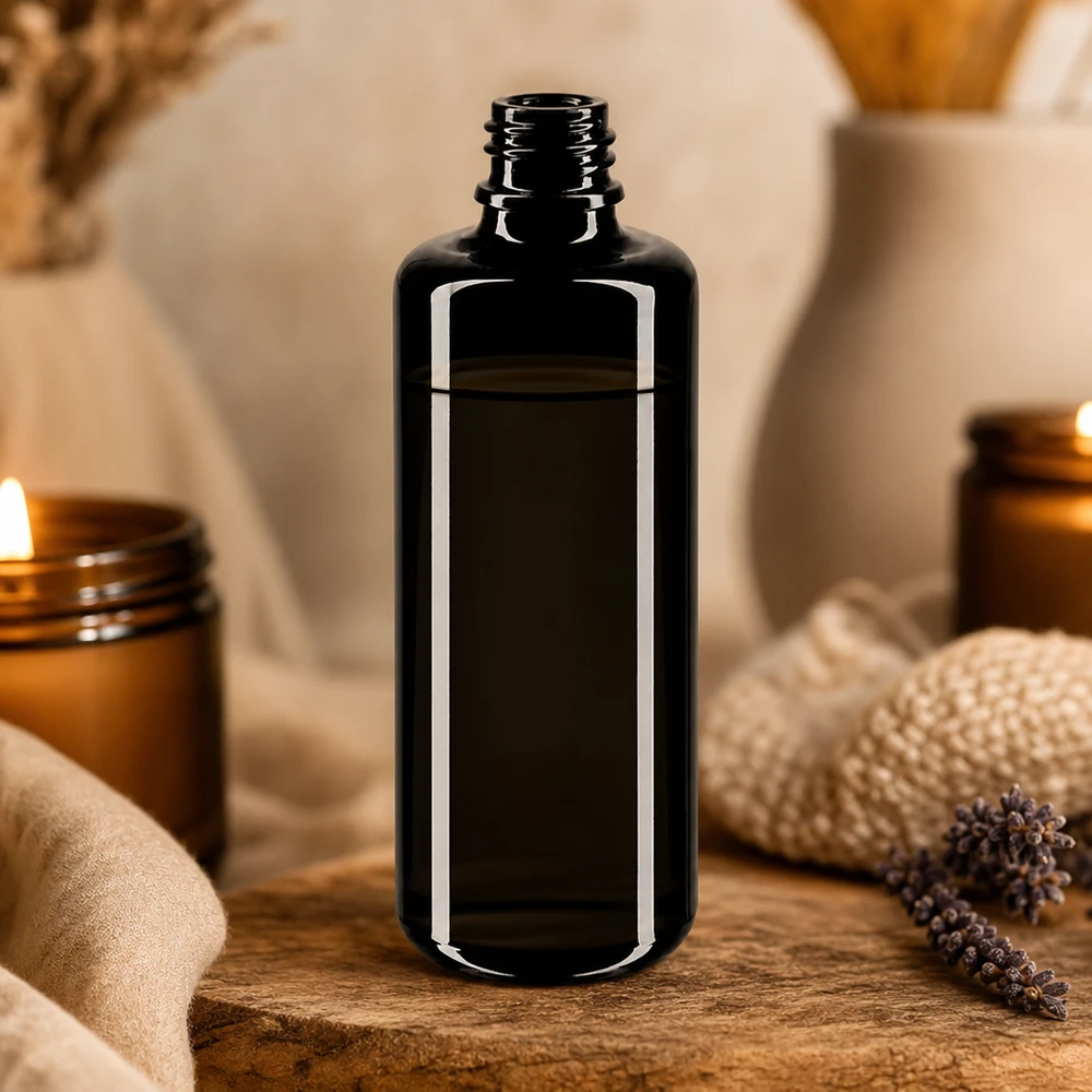 Élégant flacon compte-gouttes en verre violet Orion Miron de 50 ml à l'aspect noir et violet raffiné pour les collectionneurs