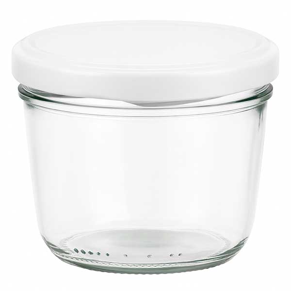 230ml Verre conique avec couvercle BasicSeal blanc UNiTWIST Pot de 230ml avec couvercle blanc BasicSeal - Pot en verre pour confitures et conserves