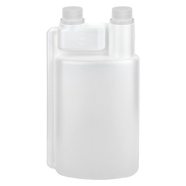 Flacon doseur 1000ml HDPE clair (chambre de dosage 60ml)