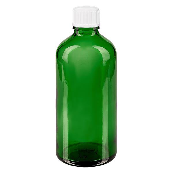 Flacon à pharmacie vert 100ml bouchon compte-gouttes blanc 0.8mm Standard