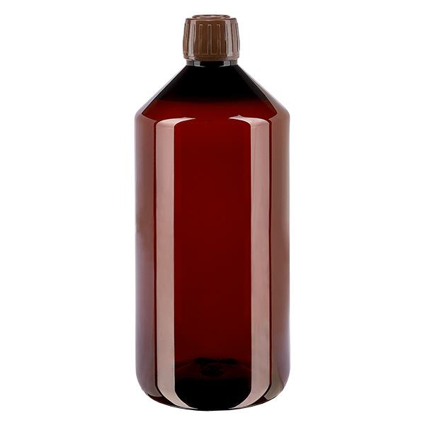 Bouteille PET 1000ml avec bouchon marron,bouchon d'inviolabilité Bouteille PET 1000ml avec bouchon marron,bouchon d'inviolabilité