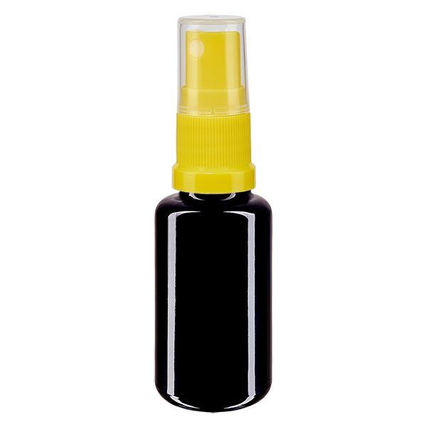 Flacon de pharmacie violet 20ml embout spray jaune Flacon de pharmacie violet 20ml embout spray jaune