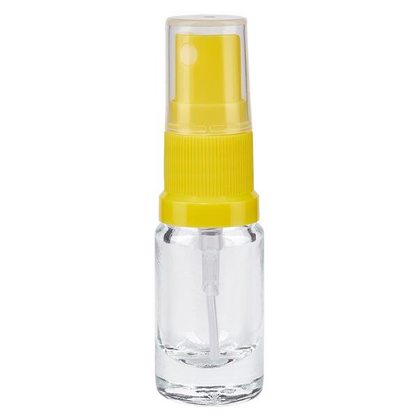 Flacon de pharmacie transparent 5ml embout spray jaune Flacon de pharmacie transparent 5ml embout spray jaune