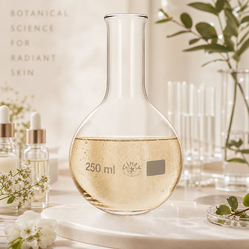 Ballon à fond plat 250ml en borosilicate à col étroit avec bord arrondi Flacon à col étroit 250ml en verre transparent pour les extraits botaniques et les distillations