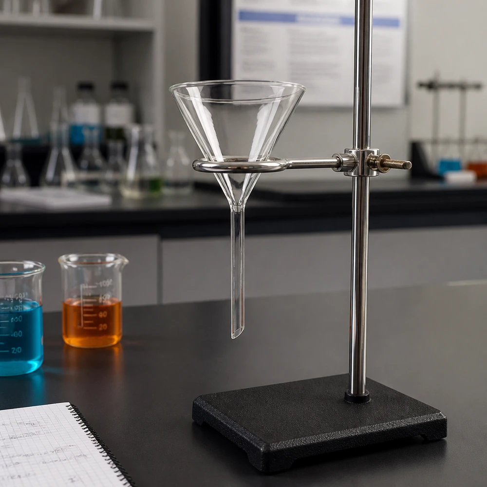 Entonnoir de laboratoire de précision, diamètre 80 mm, en verre sodocalcique résistant aux produits chimiques, pour une utilisation en toute sécurité