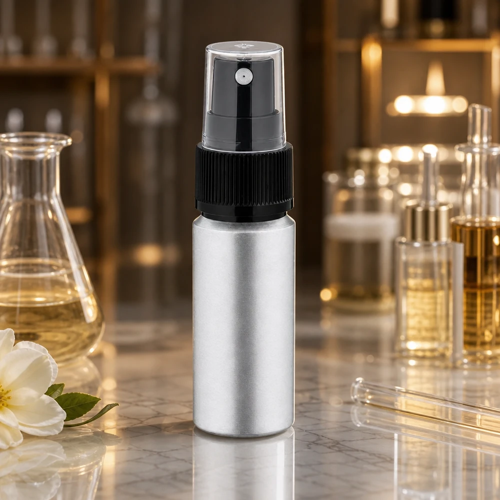 Bouteille en aluminium premium de 20ml avec vaporisateur résistant aux produits chimiques pour les cosmétiques naturels