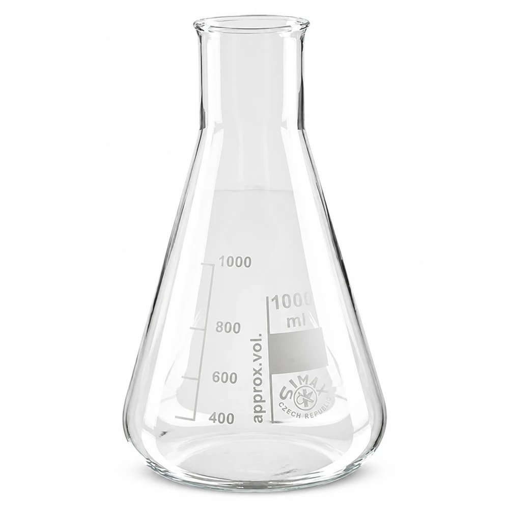 Petit erlenmeyer de 100ml à col large pour un remplissage facile