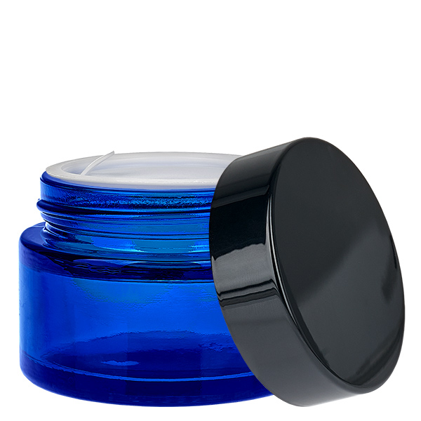 Pot en verre 30ml bleu avec couvercle à insérer UNiTWIST Pot en verre 30ml bleu avec couvercle à insérer UNiTWIST