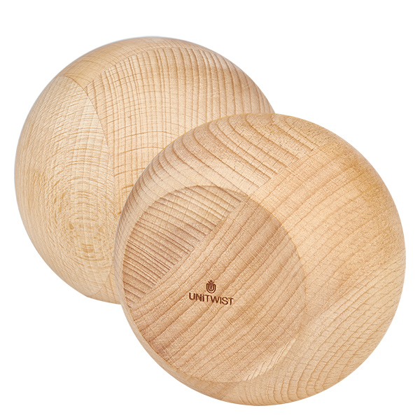 1062ml bocal tulipe WECK RR100 avec boule en bois en hêtre Bouchon boule en hêtre pour bocal WECK 1590ml RR100 - Détail du grain de bois naturel et de la finition