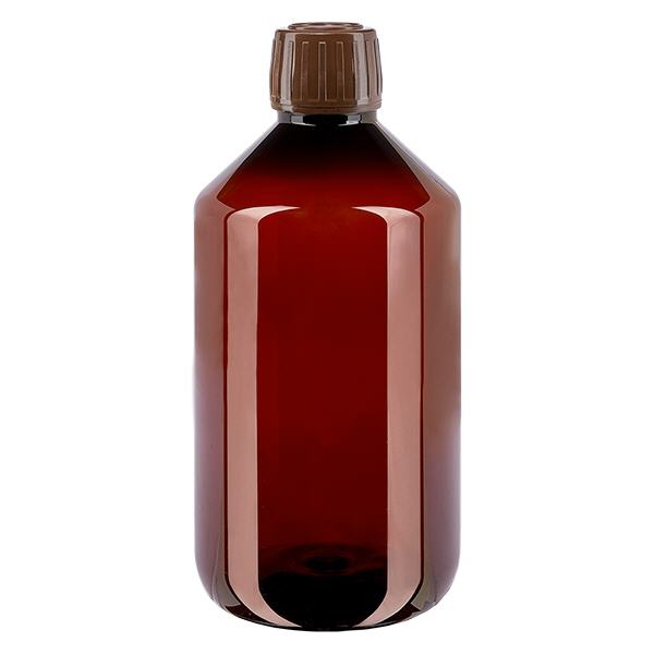 Bouteille PET 500ml avec bouchon marron,bouchon d'inviolabilité Bouteille PET 500ml avec bouchon marron,bouchon d'inviolabilité