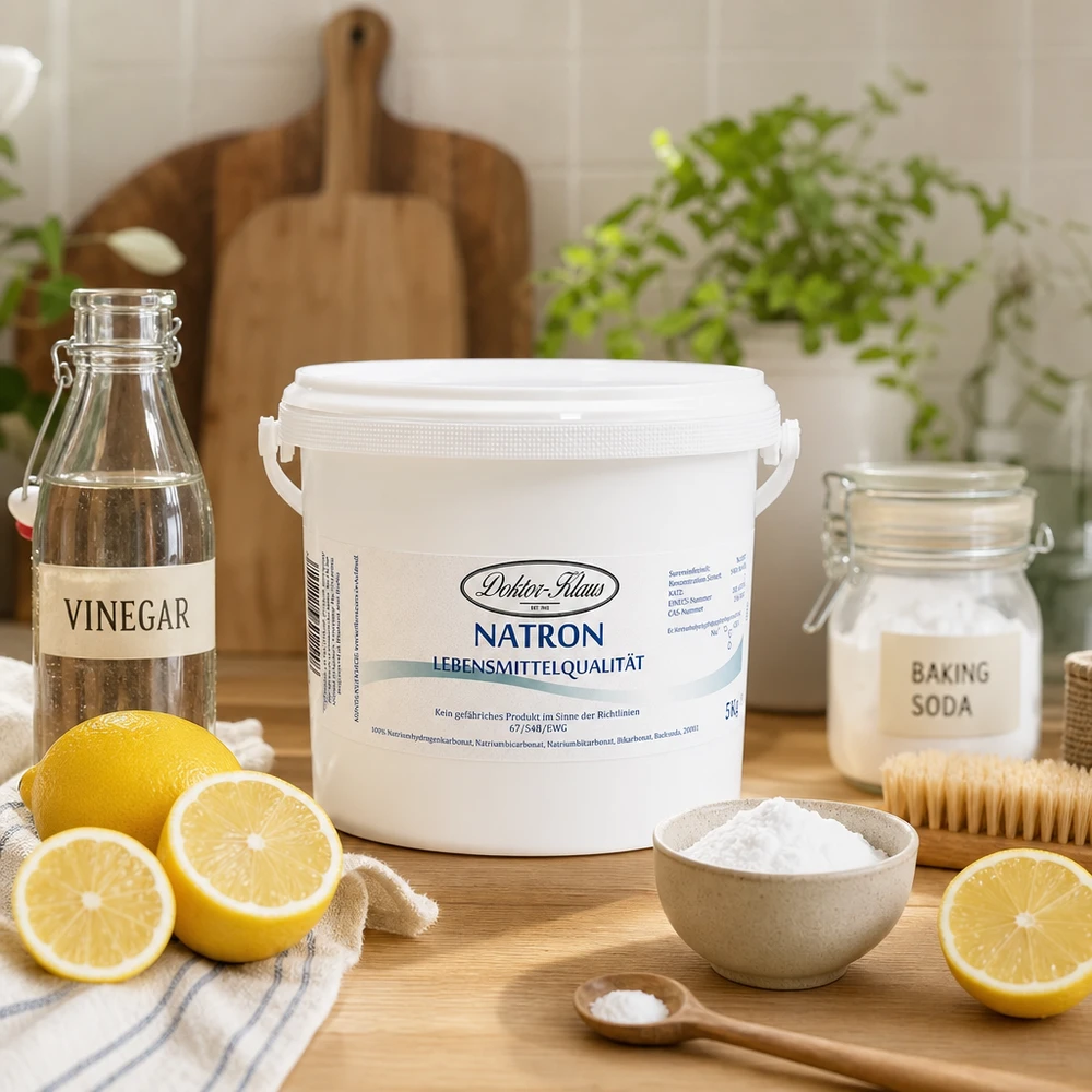 Bicarbonate de soude Docteur Klaus 5kg avec vinaigre de citron et bicarbonate de soude pour le nettoyage naturel de la maison