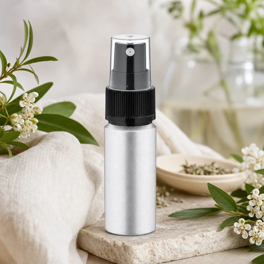 Elégant vaporisateur en aluminium de 20ml avec revêtement mat pour les marques de cosmétiques de luxe