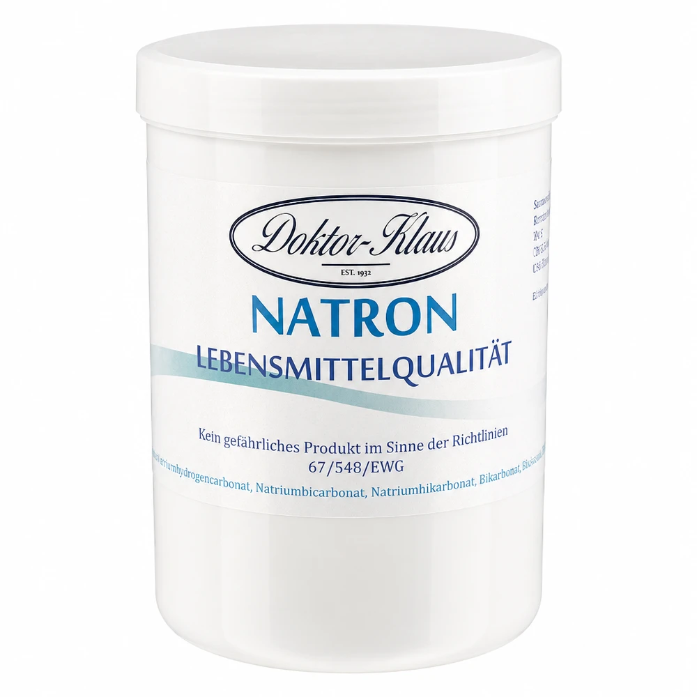 Natron 1kg Doktor Klaus Natriumhydrogencarbonat weiße Aufbewahrungsdose