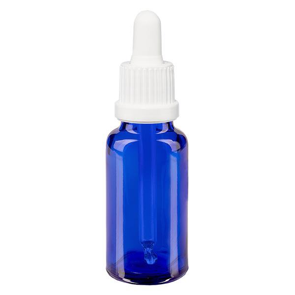 Flacon bleu 20 ml + pipette blanche à système d'inviolabilité Flacon bleu 20 ml + pipette blanche à système d'inviolabilité