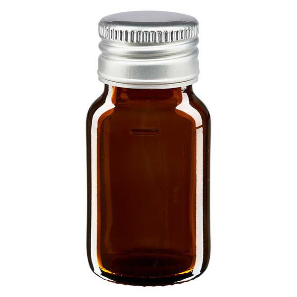 Flacon médical de 30ml brun avec bouchon en aluminium argenté Flacon médical de 30ml brun avec bouchon en aluminium argenté