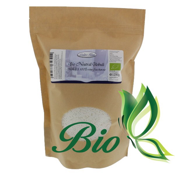1250g globules neutres bio HAB3, 100 % pure saccharose 1250g globules neutres bio HAB3, 100 % pure saccharose