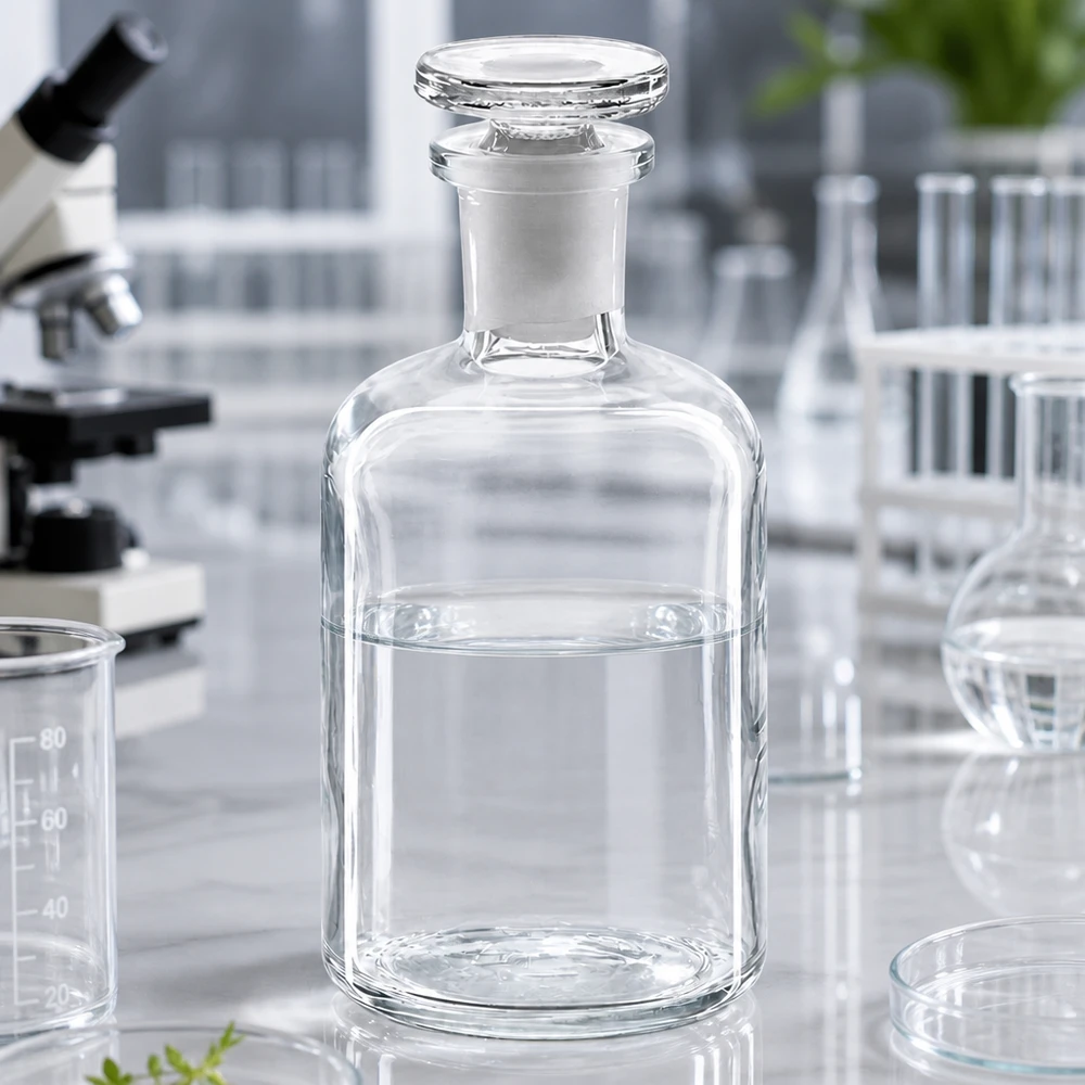 Flacon pour produits chimiques de 100 ml en verre borosilicaté, à col étroit, avec bouchon en verre, pour laboratoire et pharmacie
