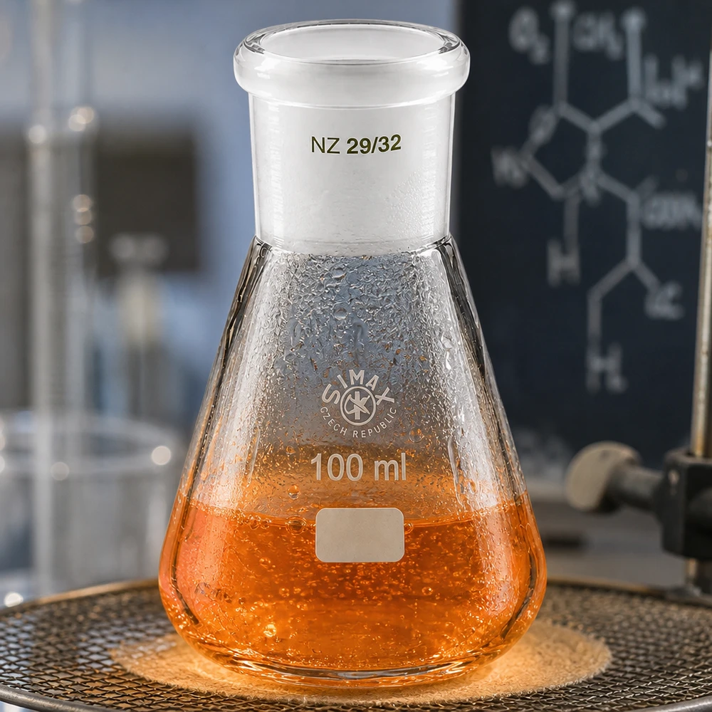 Erlenmeyer 100 ml col large, verre borosilicate avec rodage normalisé 29/32