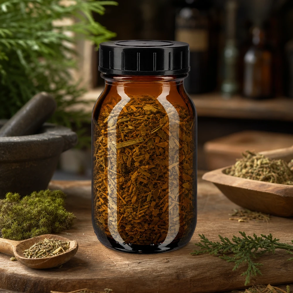 Bocal à col large en verre ambré 100 ml + couvercle à vis Flacon compact en verre brun de 100 ml à large ouverture et bouchon noir pour un remplissage facile