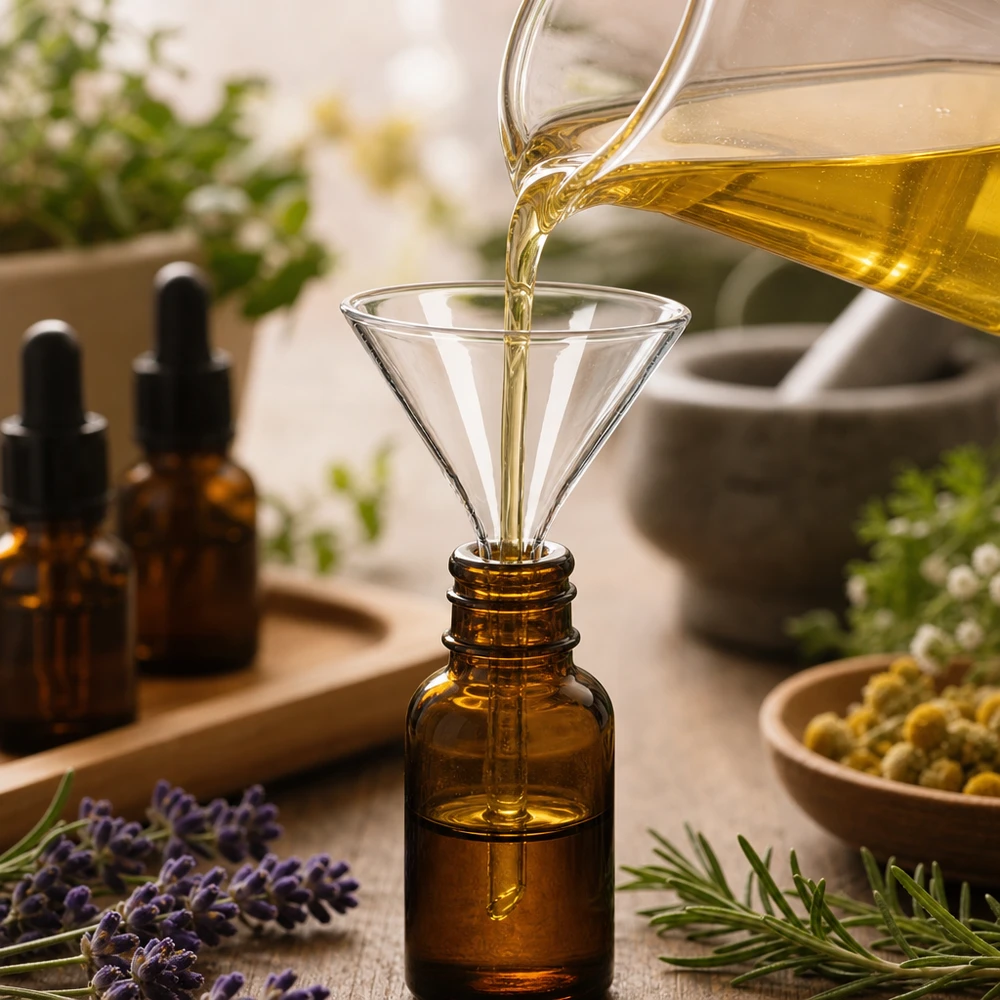 Entonnoir en borosilicate résistant à la chaleur 55mm pour l'aromathérapie et le transvasement d'huiles essentielles