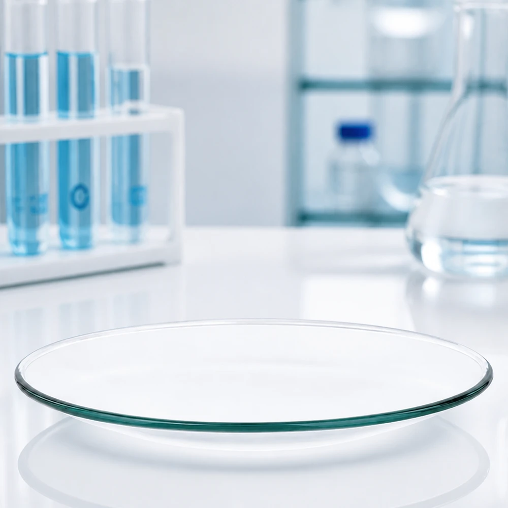 Plat professionnel en verre de montre de 100 mm de diamètre pour les laboratoires de chimie et la recherche