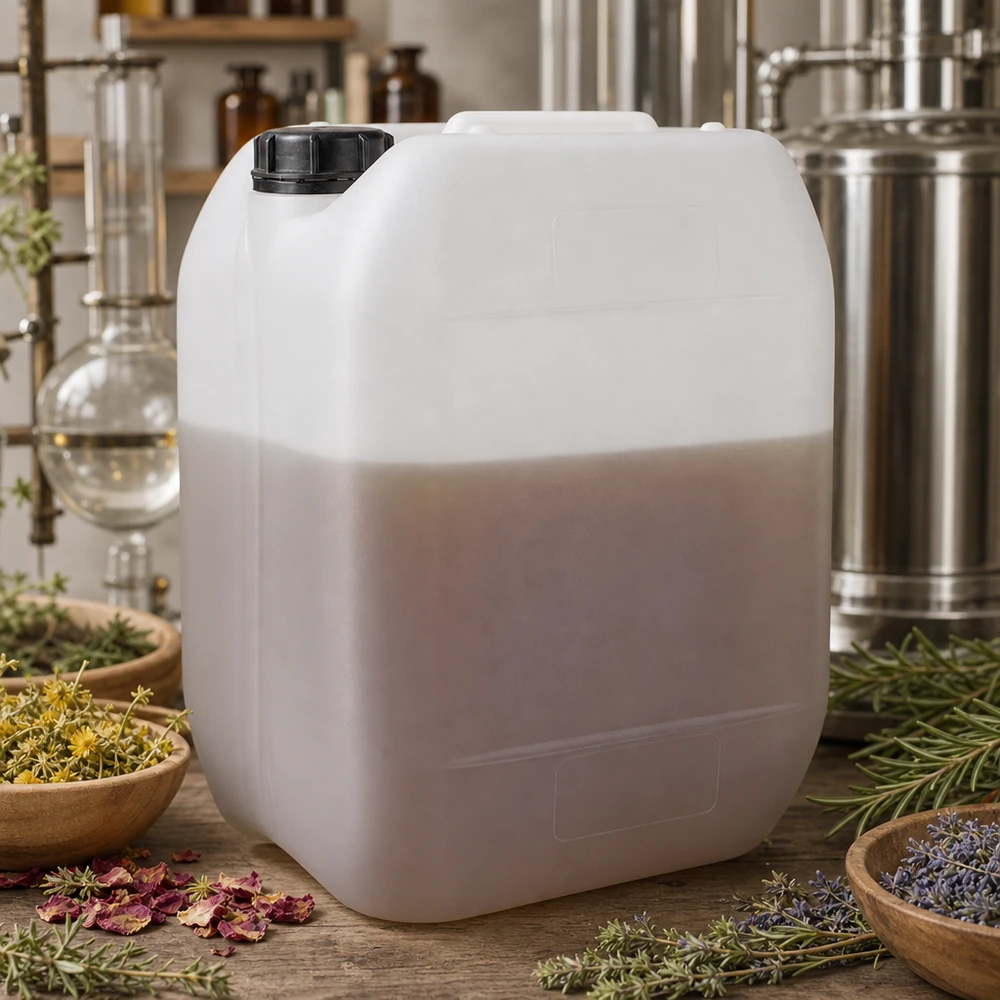 Jerrican de 10 litres avec bouchon à vis Bidon naturel semi-transparent de 10 litres, homologué UN, pour les fleurs séchées et les herbes aromatiques