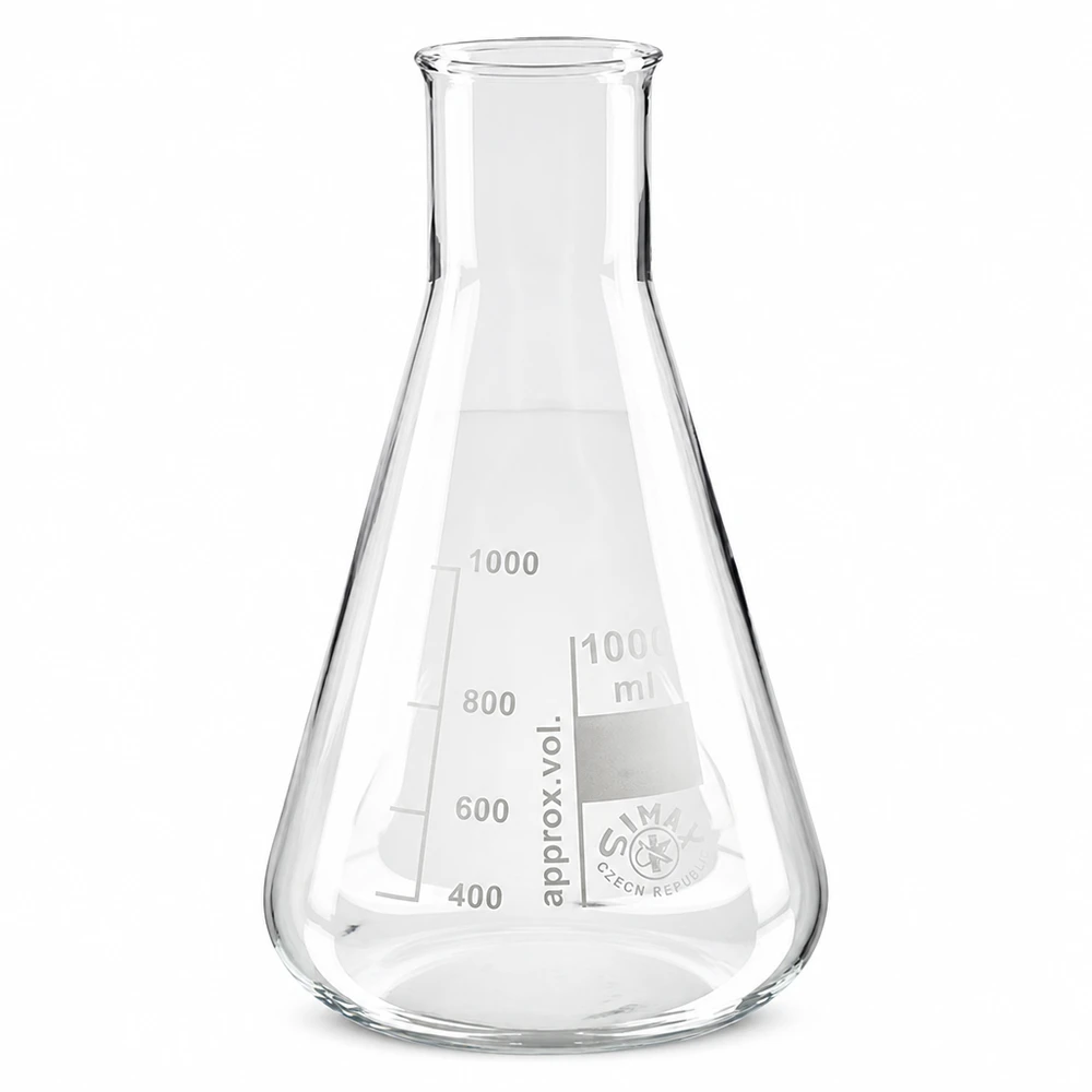 Erlenmeyer 200ml col large, verre borosilicate Ballon de laboratoire compact de 200 ml avec forme conique et large ouverture pour une manipulation sûre