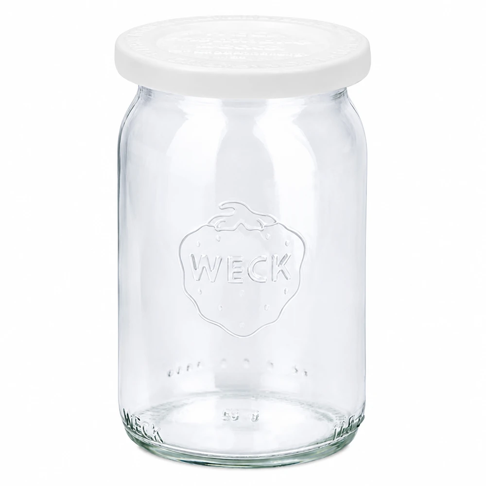 145ml bocal cylindrique avec couvercle fraîcheur WECK RR40 WECK Pot cylindrique 145ml avec couvercle fraîcheur blanc RR40 Pot de conservation vide transparent