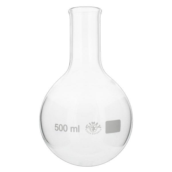 Ballon à fond plat 500ml col étroit borosilicate avec bord arrondi Ballon à fond plat 500ml col étroit borosilicate avec bord arrondi